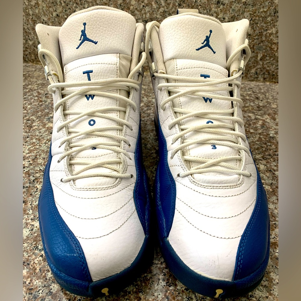 Air Jordan 12 Retro (White, French Blue, Metallic Silver)